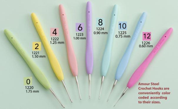 Amour steel crochet hooks