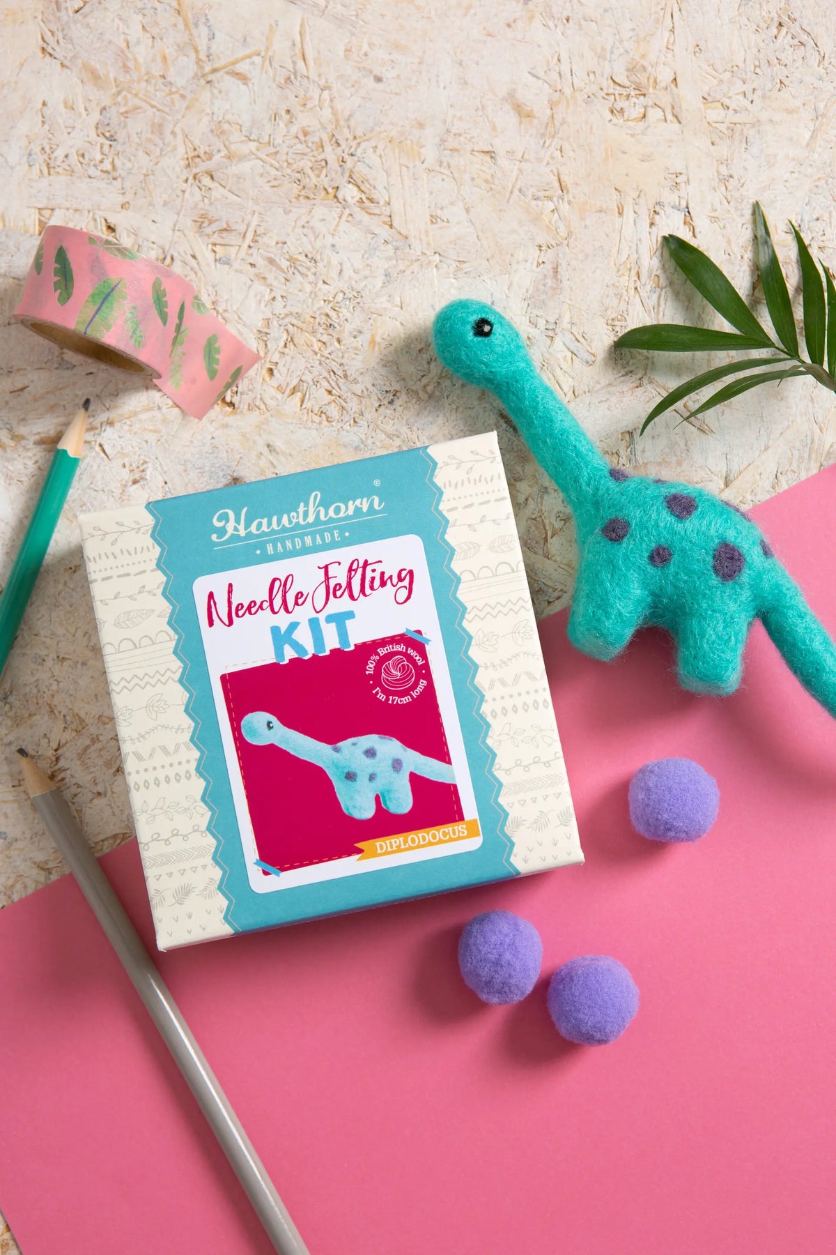 Diplodocus Mini Felting Kit Kit Hawthorn Handmade