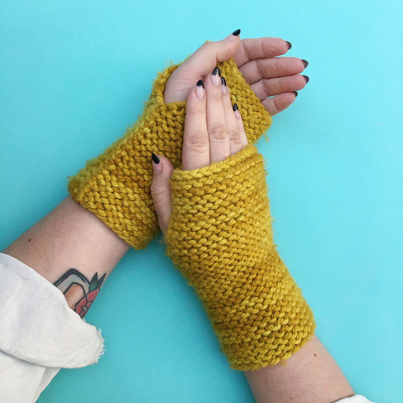 FREE! Total Newbie Fingerless Mitts Knitting Pattern Pattern Brooklyn Craft Company