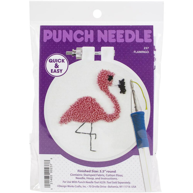 Flamingo Punch Needle Kit Needlework Design Works Crafts