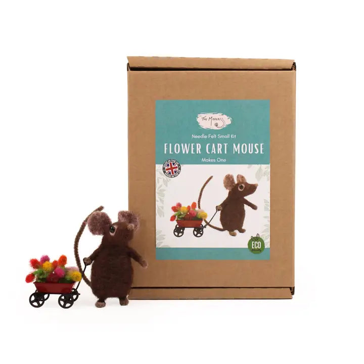 Flower Cart Mouse Needle Felt Kit Kit The Makers