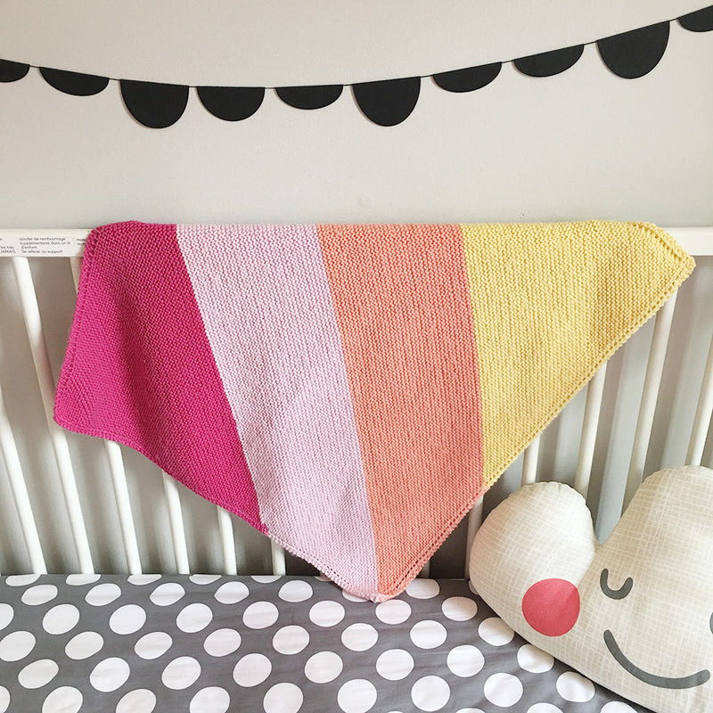 FREE! Fruit Stripe Baby Blanket Knitting Pattern Pattern Brooklyn Craft Company
