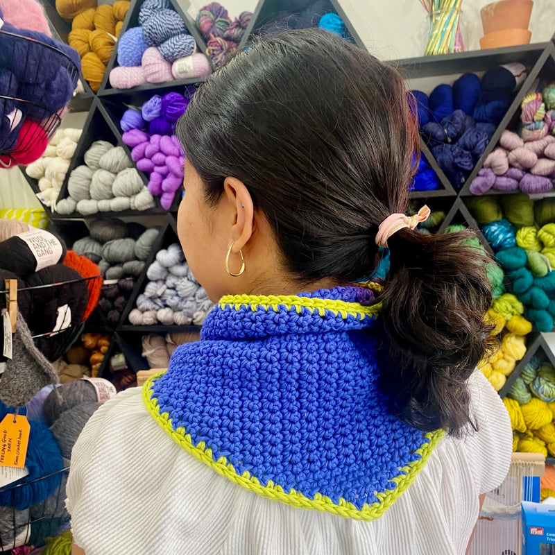janelle wearing the crochet bandana