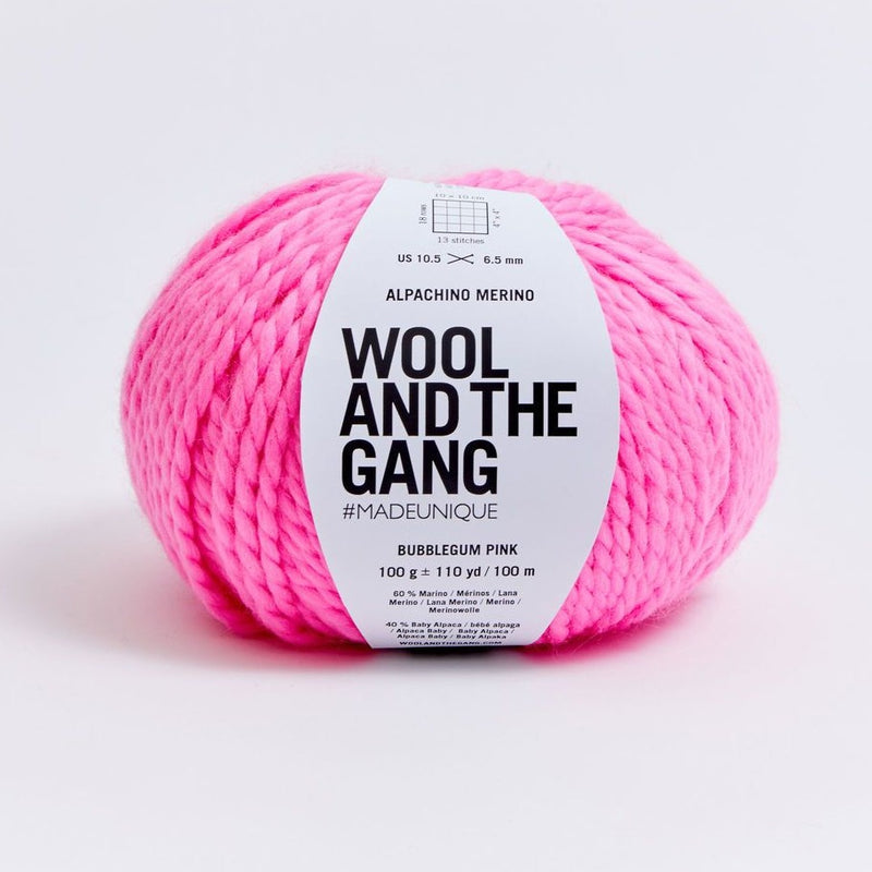 Wool and the Gang Alpachino Merino Yarn Wool and the Gang Bubblegum Pink