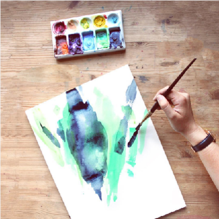 VIRTUAL WORKSHOP: Modern Abstract Watercolor Painting Past Workshop Brooklyn Craft Company